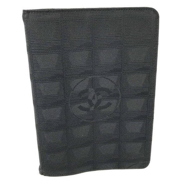 CHANEL New Travel Line Stationery Notebook Cover Nylon Women's Black - Picture 1 of 10